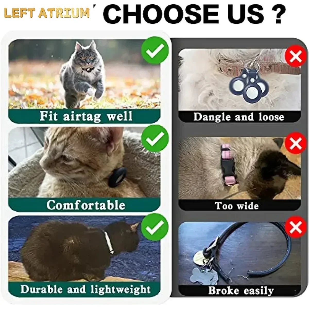 Safe & Stylish Cat AirTag Collar